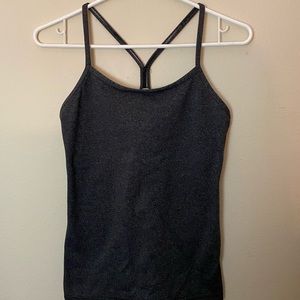 Charcoal grey lululemon tank w/ built in bra.